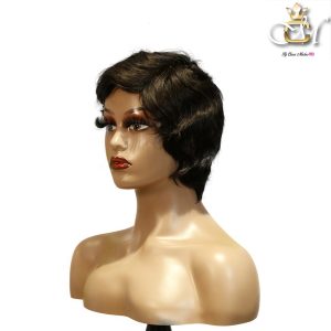 maady hair luxury machine made black wig remy hair h001