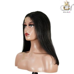 maady hair luxury natural black remy hair 2x6 lace closure straight bob human hair wig