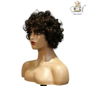 maady hair luxury machine made black wig remy hair tc002