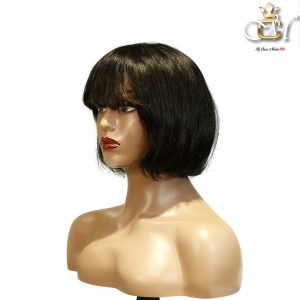 maady hair luxury machine made black wig remy hair tc027