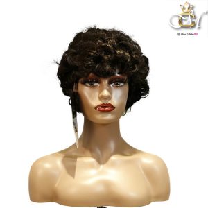 maady hair luxury machine made black wig remy hair tc064