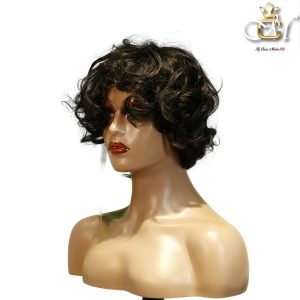 maady hair luxury machine made black wig remy hair tc068