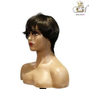 maady hair luxury machine made black wig remy hair h081