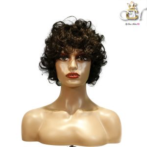 maady hair luxury machine made black wig remy hair tc002