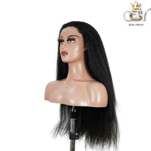 maady hair luxury natural black remy hair 6x7 lace closure yaki straight human hair wig