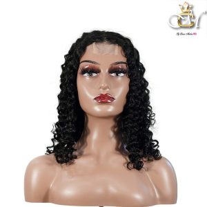 maady hair luxury natural black remy hair 2x6 lace closure deep wave bob human hair wig