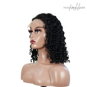 maady hair luxury natural black remy hair 5x5 lace closure deep wave 12 inch bob human hair wig