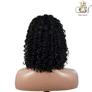 maady hair luxury natural black remy hair 5x5 lace closure deep wave 12 inch bob human hair wig