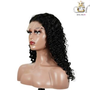 maady hair luxury natural black remy hair 5x5 lace closure deep wave human hair wig