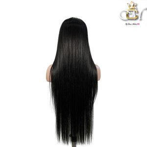 maady hair luxury 13x4 straight lace front wig natural black remy hair