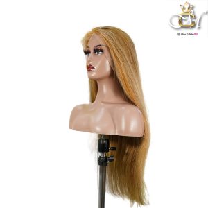 maady hair luxury 13x4 straight lace front wig 8&27 honey blonde highlight 26 inch remy hair