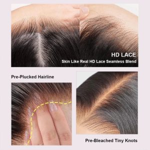 maady hair luxury natural black asian raw hair 13x6 hd lace front wig body wave human hair wig
