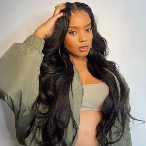 maady hair luxury 13x4 body wave lace front wig natural black remy hair