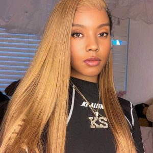 maady hair luxury 13x4 straight lace front wig 27 honey blonde remy hair