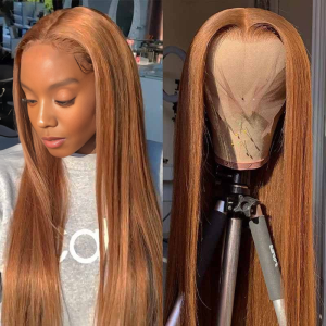 maady hair luxury 13x4 straight lace front wig 8&27 honey blonde highlight 26 inch remy hair
