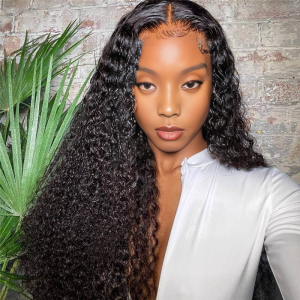 maady hair luxury 13x4 kinky curly lace front wig natural black remy hair