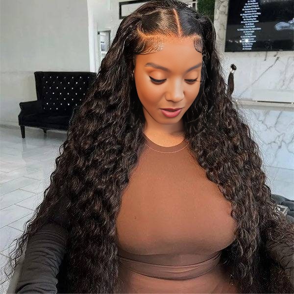 About maady hair luxury natural black asian raw hair 13x6 hd lace front wig deep wave human hair wig